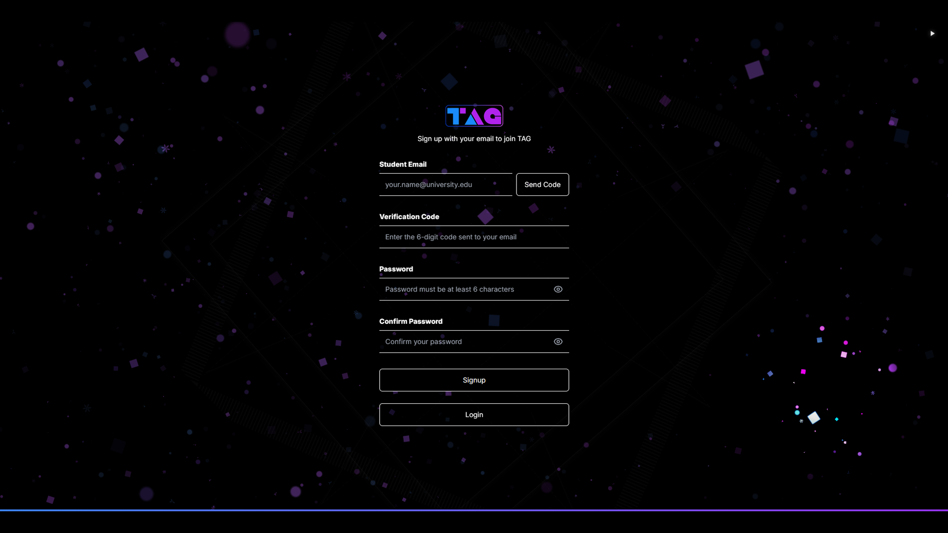 TAG Sign Up